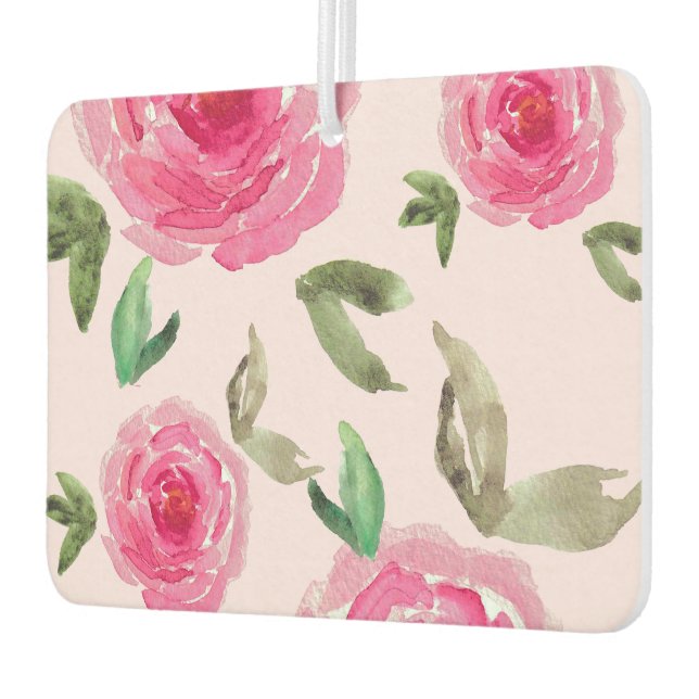 Watercolor peonies floral Pattern Air Freshener (Left)