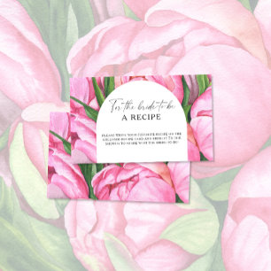 Watercolor peonies - Recipe for the bride to be Enclosure Card