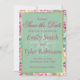 Watercolor Peonies Wedding Save The Date Cards