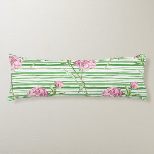 watercolor peony body cushion