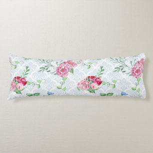 watercolor peony,butterfly watercolor body cushion