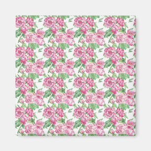 Watercolor peony field magnet