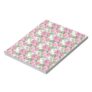 Watercolor peony field notepad