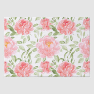 Watercolor Peony Floral Pattern Tissue Paper