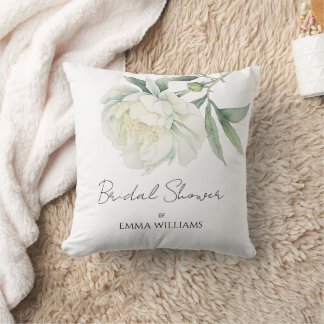 Watercolor Peony Flower | Bridal Shower Cushion