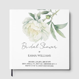 Watercolor Peony Flower | Bridal Shower Guest Book