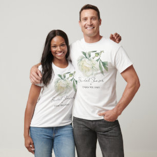 Watercolor Peony Flower Bridal Shower T-Shirt