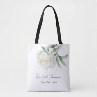 Watercolor Peony Flower | Bridal Shower Tote Bag