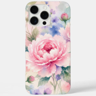 Watercolor Peony Flower iPhone 16 Pro Max Case