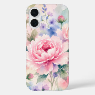 Watercolor Peony Flower iPhone 16 Case