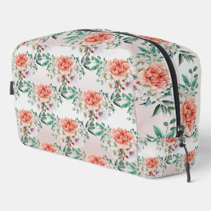 Watercolor Peony Flower Toiletry Bag
