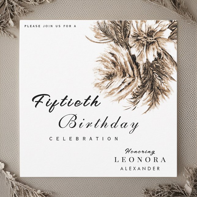 Watercolor Peony Flowers ANY Birthday Party Invitation (Creator Uploaded)