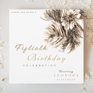 Watercolor Peony Flowers ANY Birthday Party Invitation