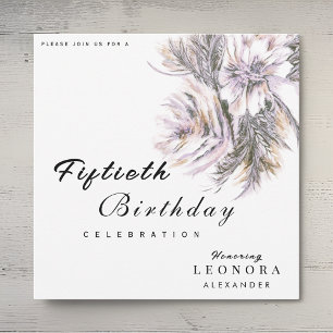 Watercolor Peony Flowers ANY Birthday Party Invitation