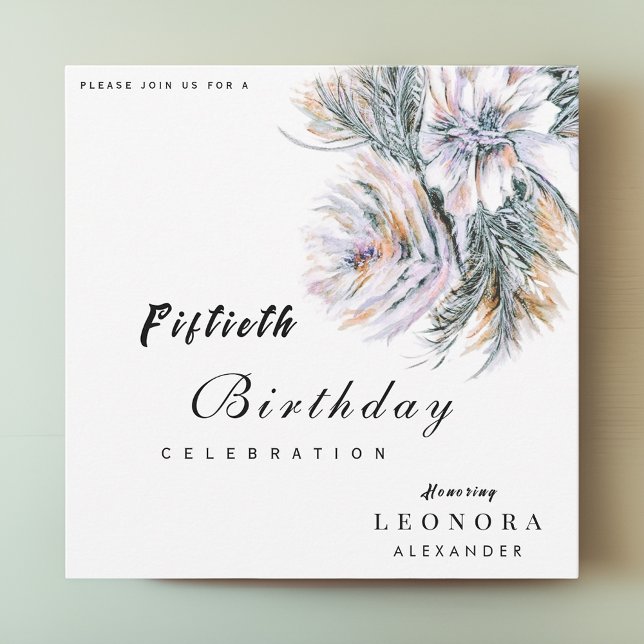 Watercolor Peony Flowers ANY Birthday Party Invitation (Creator Uploaded)