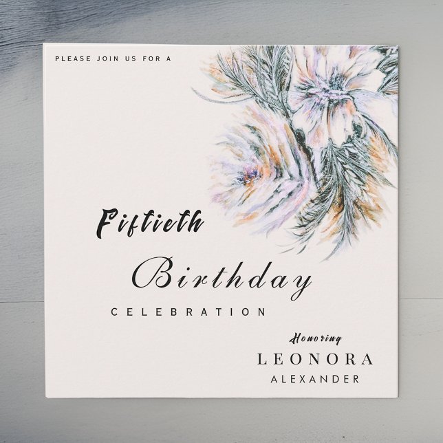 Watercolor Peony Flowers ANY Birthday Party Invitation (Creator Uploaded)
