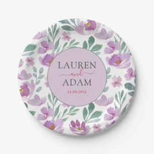 Watercolor Peony foliage Paper Plate