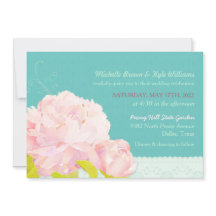Watercolor Peony Lagoon Green Wedding