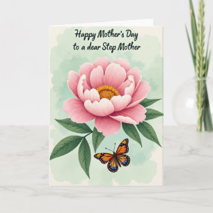 Watercolor Peony Mothers Day Card