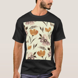 Watercolor peony poppy, abstract floral pattern. T-Shirt