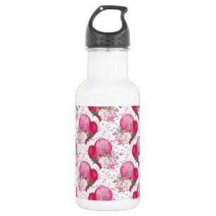 watercolor peony,watercolor heart 532 ml water bottle
