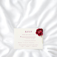 Watercolor Peony Wedding RSVP Response Card