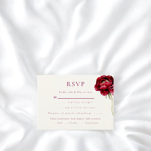 Watercolor Peony Wedding RSVP Response Card