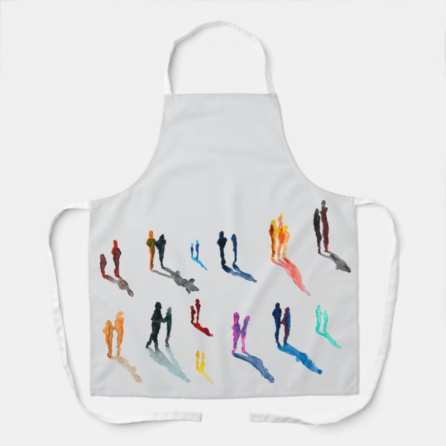 Watercolor people figure art apron (Front)