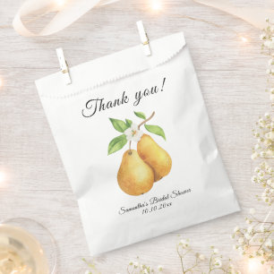 Watercolor Perfect Pear Thank You Bridal Shower Favour Bag