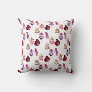 Watercolor Perfume Bottles Cushion