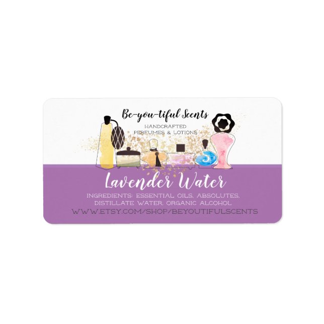 Watercolor perfume bottles scent lotions sticker (Front)