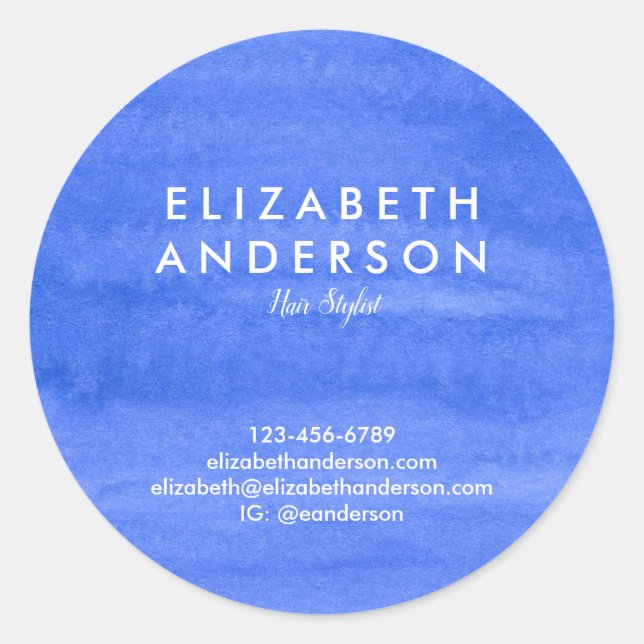 Watercolor periwinkle Classic Round Sticker (Front)