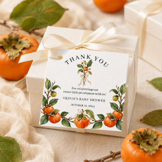 Watercolor Persimmon Baby Shower Personalised Favour Tags