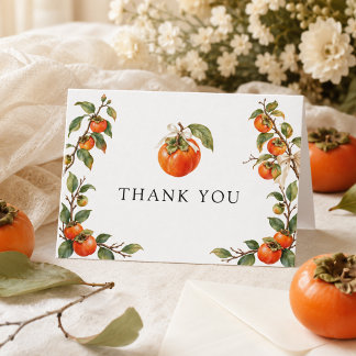 Watercolor Persimmon Baby Shower Personalised Thank You Card