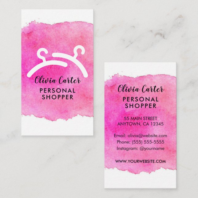 Watercolor Personal Shopper Business Card (Front/Back)