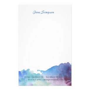 watercolor personal stationary stationery