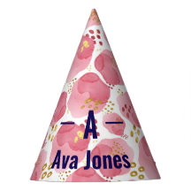 Watercolor Personalised Birthday Cone Hat