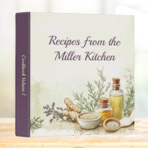 Watercolor Personalised Family Recipe Binder