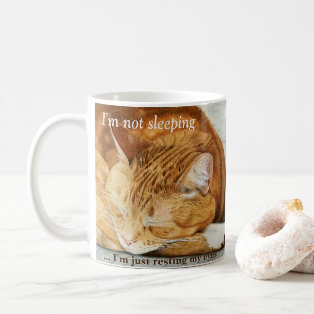 Watercolor Personalised Ginger Cat Mug (With Donut)