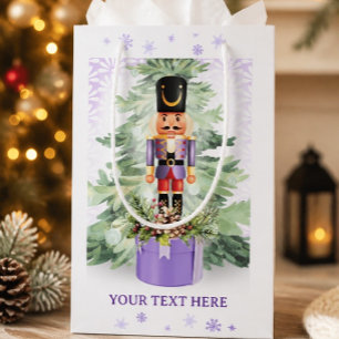 Watercolor Personalised Lavender Nutcracker Small Gift Bag