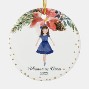 Watercolor Personalised Nutcracker ornament Girl