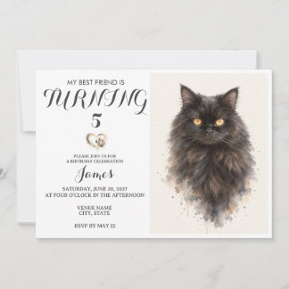 Watercolor Pet Birthday Invitation