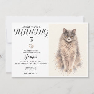 Watercolor Pet Birthday Invitation