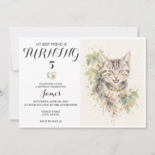 Watercolor Pet Birthday Invitation