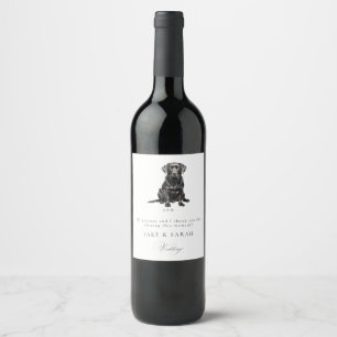 Watercolor Pet Funny Wedding Day Wine Favour II Label