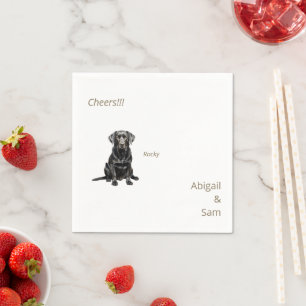 Watercolor Pet Image Cheers Wedding Napkin