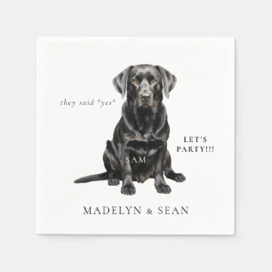 Watercolor Pet  Let's Party Wedding Reception Napkin