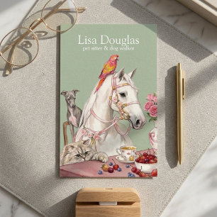 Watercolor Pet Sitter Dog Walker Business Card