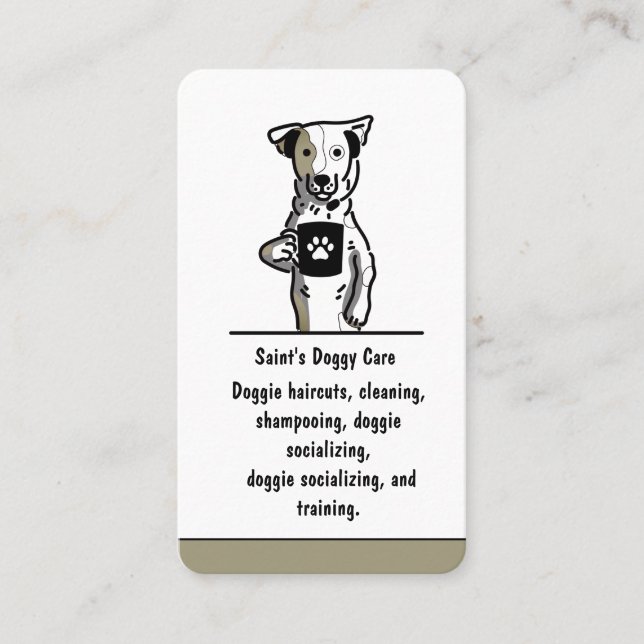 Watercolor Pet Sitter Dog Walker Groomer  Business Card (Front)