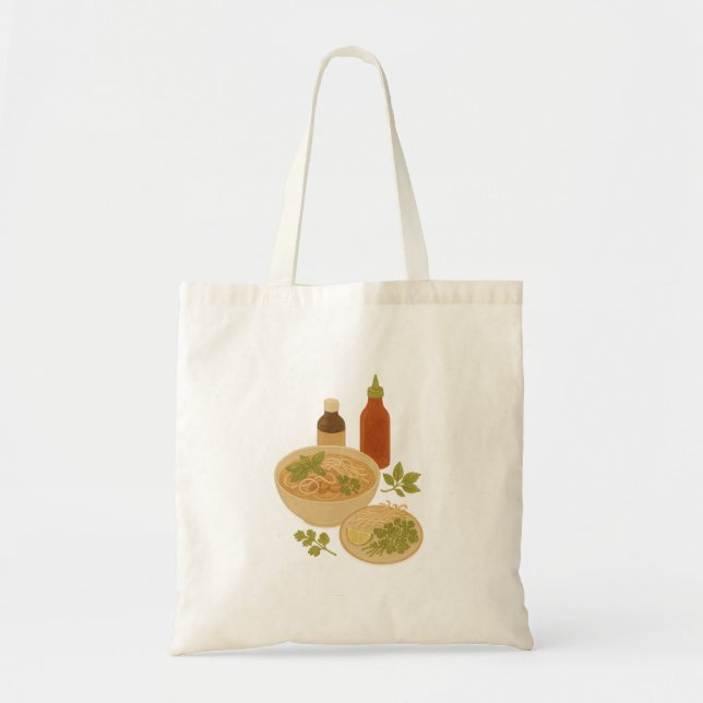 Watercolor Phở Canvas Tote Bag  (Front)